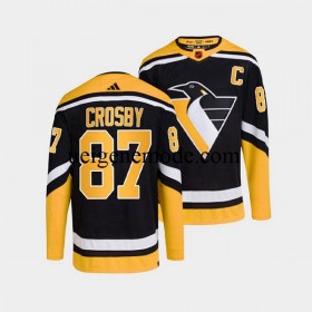 Herren Pittsburgh Penguins Eishockey Trikot Sidney Crosby 87 Adidas 2022-2023 Reverse Retro Schwarz Authentic